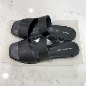 Marc Fisher Black Studded Sandals 7.5